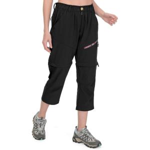 imageLittle Donkey Andy Womens Hiking Zip Off Capri Pants Lightweight Quick Dry UPF 50 Convertible Shorts with 4 PocketsCapris Black