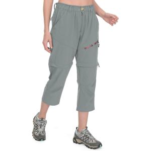 imageLittle Donkey Andy Womens Hiking Zip Off Capri Pants Lightweight Quick Dry UPF 50 Convertible Shorts with 4 PocketsCapris Castor Gray