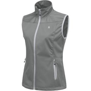 imageLittle Donkey Andy Womens Lightweight Softshell Vest Windproof Sleeveless Jacket for Running Hiking TravelGrayreflective