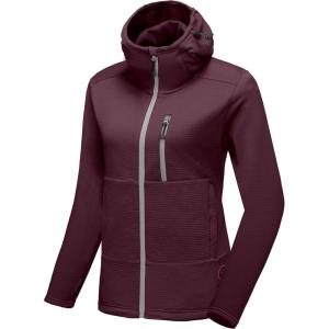 imageLittle Donkey Andy Womens Winter Lightweight Warm Fleece Running Jacket Breathable Thumbholes Thermal Hiking JacketUpgraded Ruby Wine
