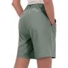 imageLittle Donkey Andy Womens Lightweight Quick Dry Golf ShortsGreen Stripes