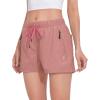imageLittle Donkey Andy Womens 3 inch Hiking Shorts Quick Dry Lightweight Summer Athletic Shorts with Zipper PocketsLight Pink