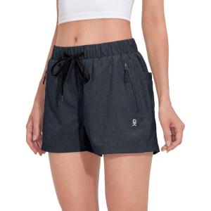 imageLittle Donkey Andy Womens 3 inch Hiking Shorts Quick Dry Lightweight Summer Athletic Shorts with Zipper PocketsDark Gray