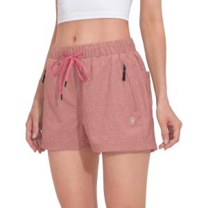imageLittle Donkey Andy Womens 3 inch Hiking Shorts Quick Dry Lightweight Summer Athletic Shorts with Zipper PocketsLight Pink