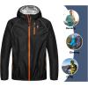 imageLittle Donkey Andy Mens Cycling Stretch Rain Jacket with Hood Windproof and Waterproof Ultralight WindbreakerPackableBlackb