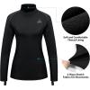 imageWomens Fleece Thermal Underwear Set Lightweight Warm Base Layers Long Johns for Hiking Skiing DivingA Black