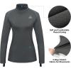 imageWomens Fleece Thermal Underwear Set Lightweight Warm Base Layers Long Johns for Hiking Skiing DivingA Grey