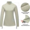 imageWomens Fleece Thermal Underwear Set Lightweight Warm Base Layers Long Johns for Hiking Skiing DivingA Light Khaki