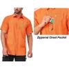 imageLittle Donkey Andy Mens Lightweight Quick Dry Button Down Shirts for Golf Hiking Casual Breathable UPF50Orange