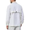 imageLittle Donkey Andy Mens Lightweight Quick Dry Shirts for Hiking Travel Fishing Long Sleeve UPF50 Cargo PocketsWhite