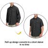 imageLittle Donkey Andy Mens QuickDry Stretch Long Sleeve Shirt for Hiking TravelBlack A1
