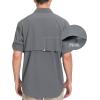 imageLittle Donkey Andy Mens QuickDry Stretch Long Sleeve Shirt for Hiking TravelGray