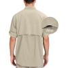 imageLittle Donkey Andy Mens QuickDry Stretch Long Sleeve Shirt for Hiking TravelKhaki