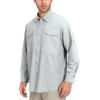 imageLittle Donkey Andy Mens QuickDry Stretch Long Sleeve Shirt for Hiking TravelLight Gray
