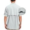 imageLittle Donkey Andy Mens QuickDry Stretch Long Sleeve Shirt for Hiking TravelLight Gray