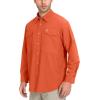 imageLittle Donkey Andy Mens QuickDry Stretch Long Sleeve Shirt for Hiking TravelOrange