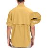 imageLittle Donkey Andy Mens QuickDry Stretch Long Sleeve Shirt for Hiking TravelYellow