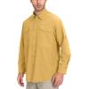 imageLittle Donkey Andy Mens QuickDry Stretch Long Sleeve Shirt for Hiking TravelYellow