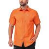 imageLittle Donkey Andy Mens Lightweight Quick Dry Button Down Shirts for Golf Hiking Casual Breathable UPF50Orange