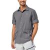 imageLittle Donkey Andy Mens Lightweight Quick Dry Shirts for Hiking Travel Fishing Long Sleeve UPF50 Cargo PocketsSteel Grey