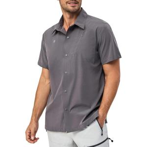 imageLittle Donkey Andy Mens Lightweight Quick Dry Shirts for Hiking Travel Breathable UPF50 Relaxed FitGrey