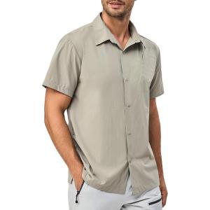 imageLittle Donkey Andy Mens Lightweight Quick Dry Shirts for Hiking Travel Breathable UPF50 Relaxed FitKhaki