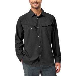 imageLittle Donkey Andy Mens UPF 50 UV Protection Long Sleeve Lightweight Shirt Breathable Quick Dry Hiking Fishing ShirtsBlack