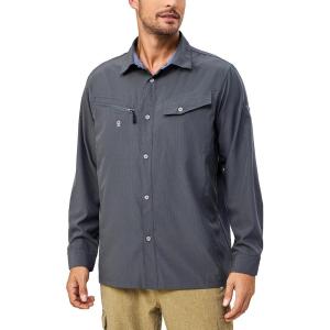 imageLittle Donkey Andy Mens UPF 50 UV Protection Long Sleeve Lightweight Shirt Breathable Quick Dry Hiking Fishing ShirtsSteel Grey
