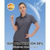 imageLittle Donkey Andy Womens Golf Polo Lightweight Quick Dry Collared 3Buttons T Shirt UPF 50 Moisture Wicking Short SleeveDeep Gray