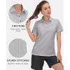 imageLittle Donkey Andy Womens Golf Polo Lightweight Quick Dry Collared 3Buttons T Shirt UPF 50 Moisture Wicking Short SleeveLight Gray