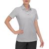 imageLittle Donkey Andy Womens Golf Polo Lightweight Quick Dry Collared 3Buttons T Shirt UPF 50 Moisture Wicking Short SleeveLight Gray