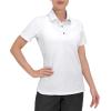 imageLittle Donkey Andy Womens Golf Polo Lightweight Quick Dry Collared 3Buttons T Shirt UPF 50 Moisture Wicking Short SleeveWhite