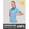 imageLittle Donkey Andy Womens Lightweight Short Sleeve Golf Polo Shirt 3Buttons Collared Quick Dry Moisture Wicking UPF 50Heather Blue