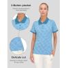 imageLittle Donkey Andy Womens Lightweight Short Sleeve Golf Polo Shirt 3Buttons Collared Quick Dry Moisture Wicking UPF 50Heather Blue