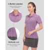 imageLittle Donkey Andy Womens Lightweight Short Sleeve Golf Polo Shirt 3Buttons Collared Quick Dry Moisture Wicking UPF 50Heather Purple