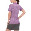 imageLittle Donkey Andy Womens Lightweight Short Sleeve Golf Polo Shirt 3Buttons Collared Quick Dry Moisture Wicking UPF 50Heather Purple