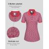 imageLittle Donkey Andy Womens Lightweight Short Sleeve Golf Polo Shirt 3Buttons Collared Quick Dry Moisture Wicking UPF 50Heather Red