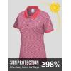 imageLittle Donkey Andy Womens Lightweight Short Sleeve Golf Polo Shirt 3Buttons Collared Quick Dry Moisture Wicking UPF 50Heather Red