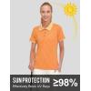 imageLittle Donkey Andy Womens Lightweight Short Sleeve Golf Polo Shirt 3Buttons Collared Quick Dry Moisture Wicking UPF 50Heather Yellow