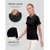 imageLittle Donkey Andy Womens Lightweight Short Sleeve Golf Polo Shirt 3Buttons Collared Quick Dry Moisture Wicking UPF 50Pure Black