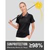 imageLittle Donkey Andy Womens Lightweight Short Sleeve Golf Polo Shirt 3Buttons Collared Quick Dry Moisture Wicking UPF 50Pure Black
