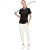 imageLittle Donkey Andy Womens Lightweight Short Sleeve Golf Polo Shirt 3Buttons Collared Quick Dry Moisture Wicking UPF 50Pure Black