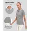 imageLittle Donkey Andy Womens Lightweight Short Sleeve Golf Polo Shirt 3Buttons Collared Quick Dry Moisture Wicking UPF 50Pure Grey