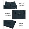 imageLittle Donkey Andy Womens Lightweight Stand Collar Jacket Water Resistant Windbreaker Fleece Lined Warm CoatBlack Blue
