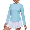 imageLittle Donkey Andy Womens Shirts Long Sleeve 14 Zip UPF50 UV Sun Protection Quick Dry Workout Hiking Athletic ShirtsMicrocollar Blue