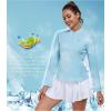 imageLittle Donkey Andy Womens Shirts Long Sleeve 14 Zip UPF50 UV Sun Protection Quick Dry Workout Hiking Athletic ShirtsMicrocollar Blue