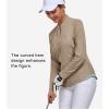 imageLittle Donkey Andy Womens Shirts Long Sleeve 14 Zip UPF50 UV Sun Protection Quick Dry Workout Hiking Athletic ShirtsMicrocollar Dark Khaki