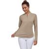 imageLittle Donkey Andy Womens Shirts Long Sleeve 14 Zip UPF50 UV Sun Protection Quick Dry Workout Hiking Athletic ShirtsMicrocollar Dark Khaki