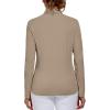 imageLittle Donkey Andy Womens Shirts Long Sleeve 14 Zip UPF50 UV Sun Protection Quick Dry Workout Hiking Athletic ShirtsMicrocollar Dark Khaki