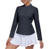 imageLittle Donkey Andy Womens Shirts Long Sleeve 14 Zip UPF50 UV Sun Protection Quick Dry Workout Hiking Athletic ShirtsMicrocollar Grey